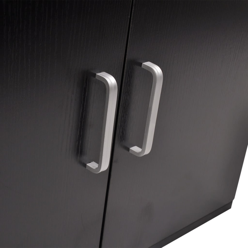 Έπιπλο Μπάνιου με Νιπτήρα Σετ Τριών Τεμαχίων Μαύρο - PAKOBAZAAR