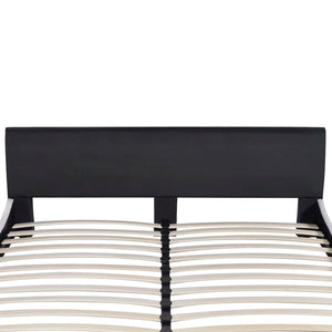 Κρεβάτι Μαύρο 180 x 200 εκ. Δερματίνη με Στρώμα Αφρού Μνήμης