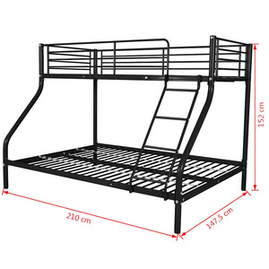 Πλαίσιο Κουκέτας Παιδικής Μαύρο 140x200/90x200 εκ. Μεταλλικό