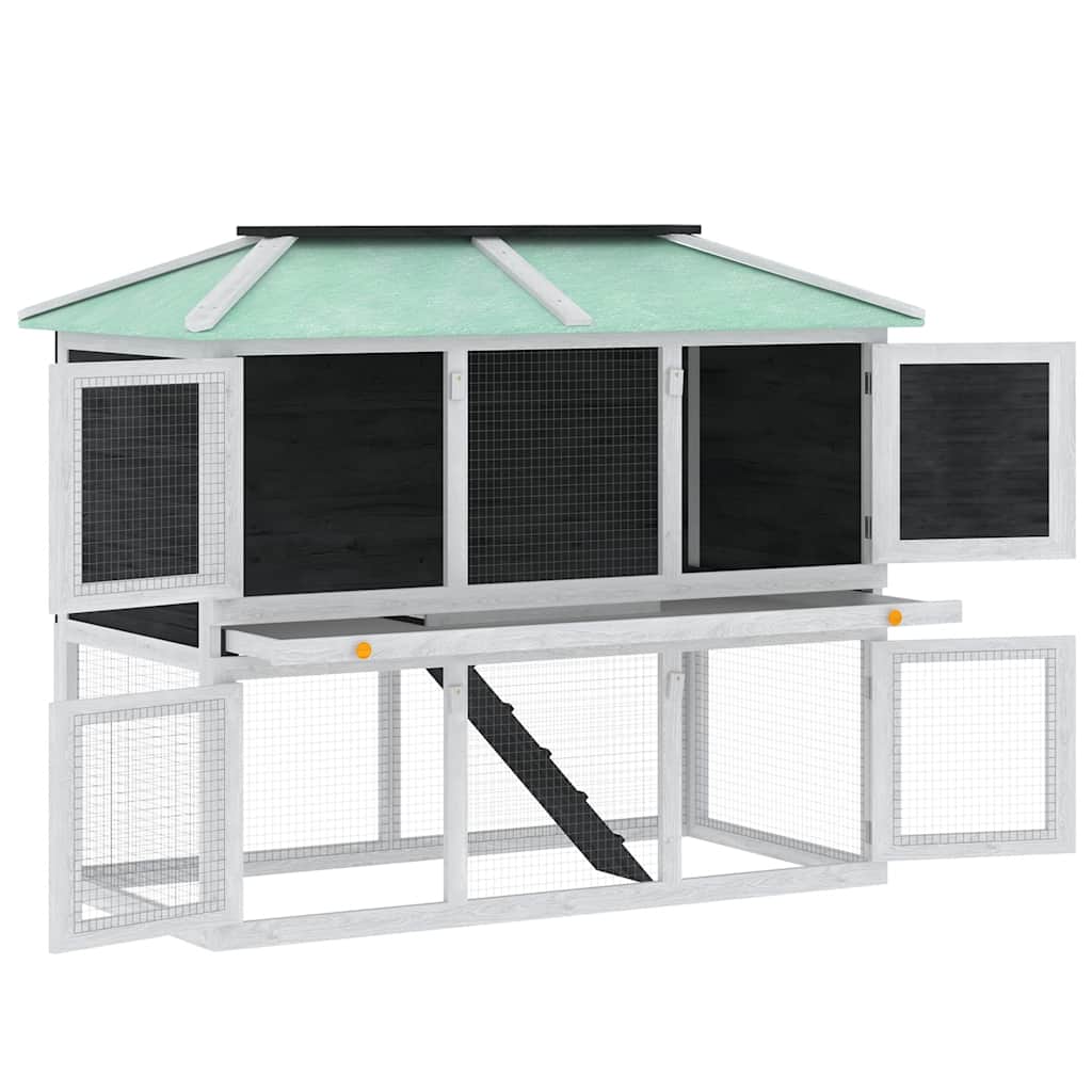 Κλουβί Ζώων / Κουνελιών Δύο Ορόφων Ξύλινο - PAKOBAZAAR