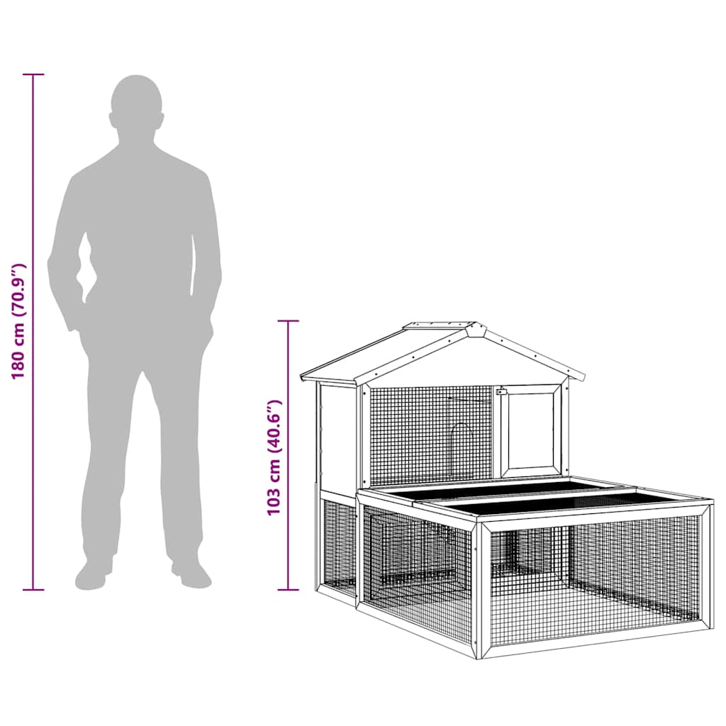 Κλουβί Ζώων / Κουνελιών Εξωτερικού Χώρου Ξύλινο - PAKOBAZAAR