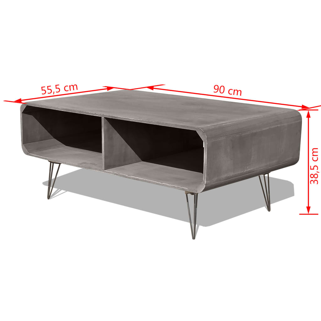 Τραπεζάκι Σαλονιού Γκρι 90x55,5x38,5 εκ. Μασίφ Ξύλο Παυλώνιας - PAKOBAZAAR