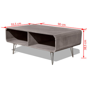 Τραπεζάκι Σαλονιού Γκρι 90x55,5x38,5 εκ. Μασίφ Ξύλο Παυλώνιας - PAKOBAZAAR