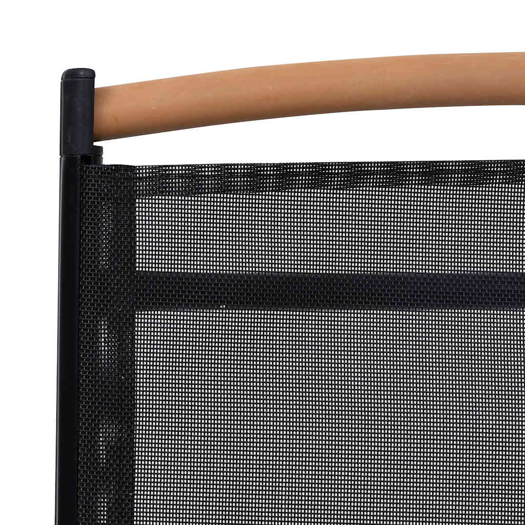 Καρέκλες Κήπου Πτυσσόμενες 2 τεμ. Μαύρες Αλουμίνιο/Textilene - Pakobazaar