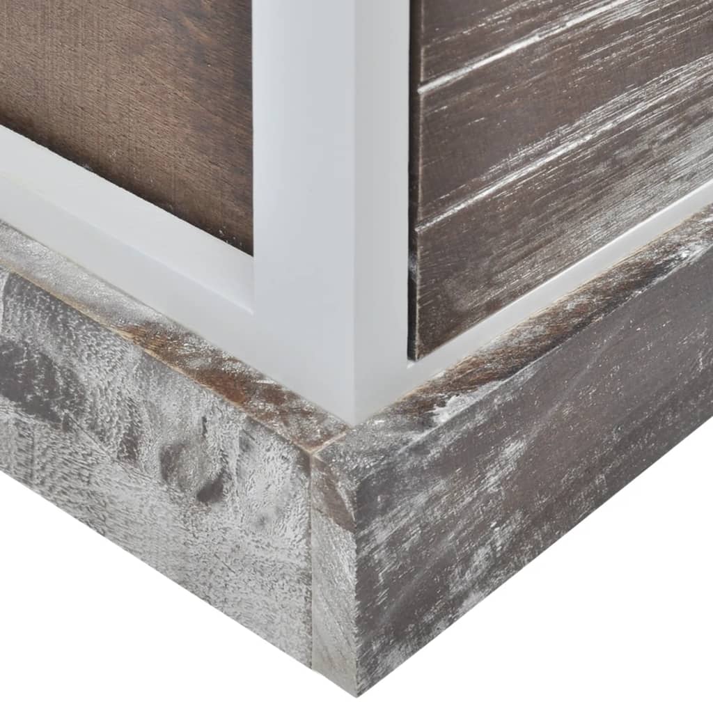 Κομοδίνα 2 τεμ. Καφέ και Λευκό - PAKOBAZAAR