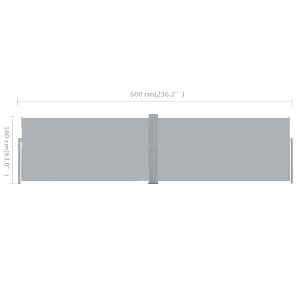 Σκίαστρο Πλαϊνό Συρόμενο Γκρι 160 x 600 εκ.