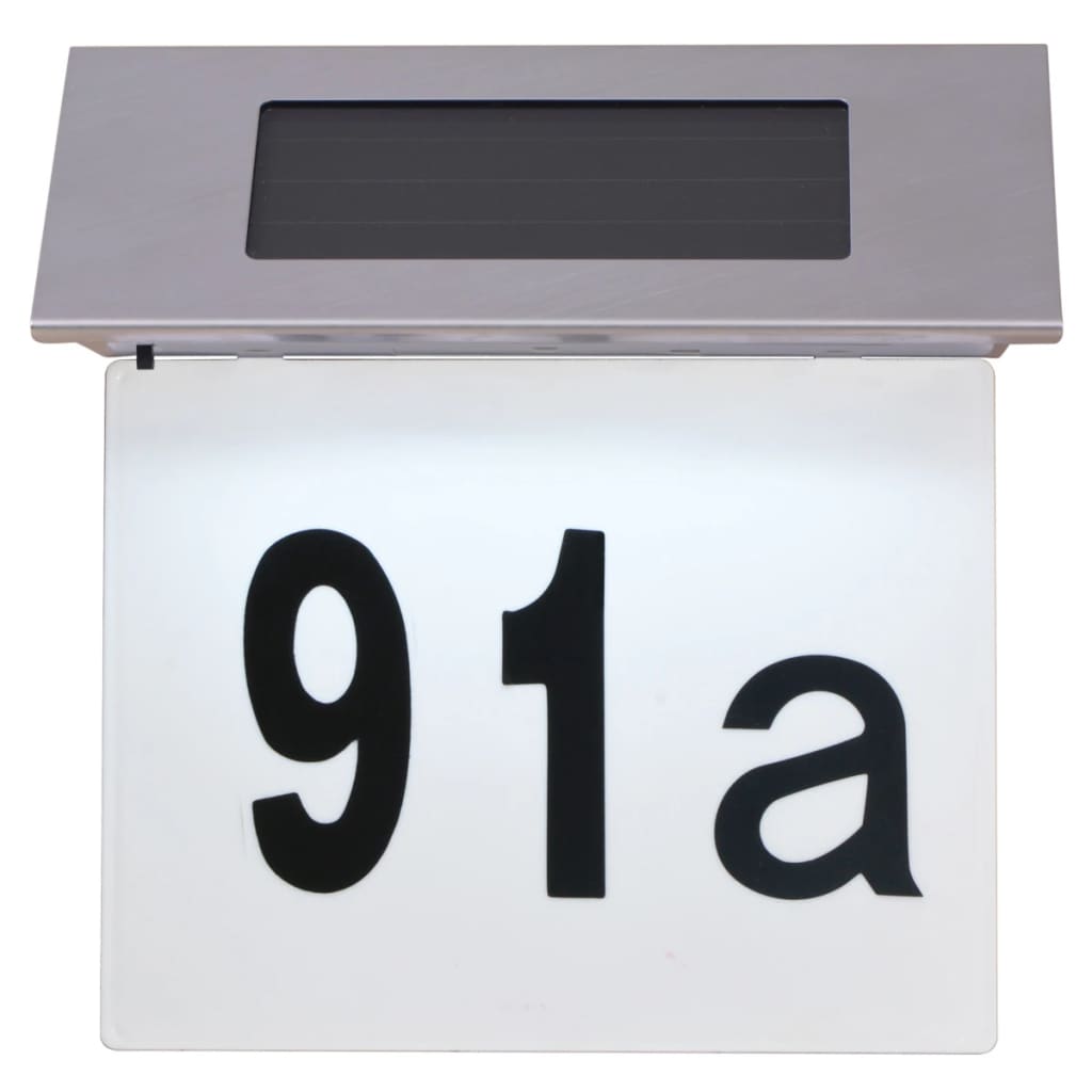 Φωτιστικό LED Ηλιακό με Αριθμό Διεύθυνσης Ανοξείδωτο Ατσάλι - Pakobazaar