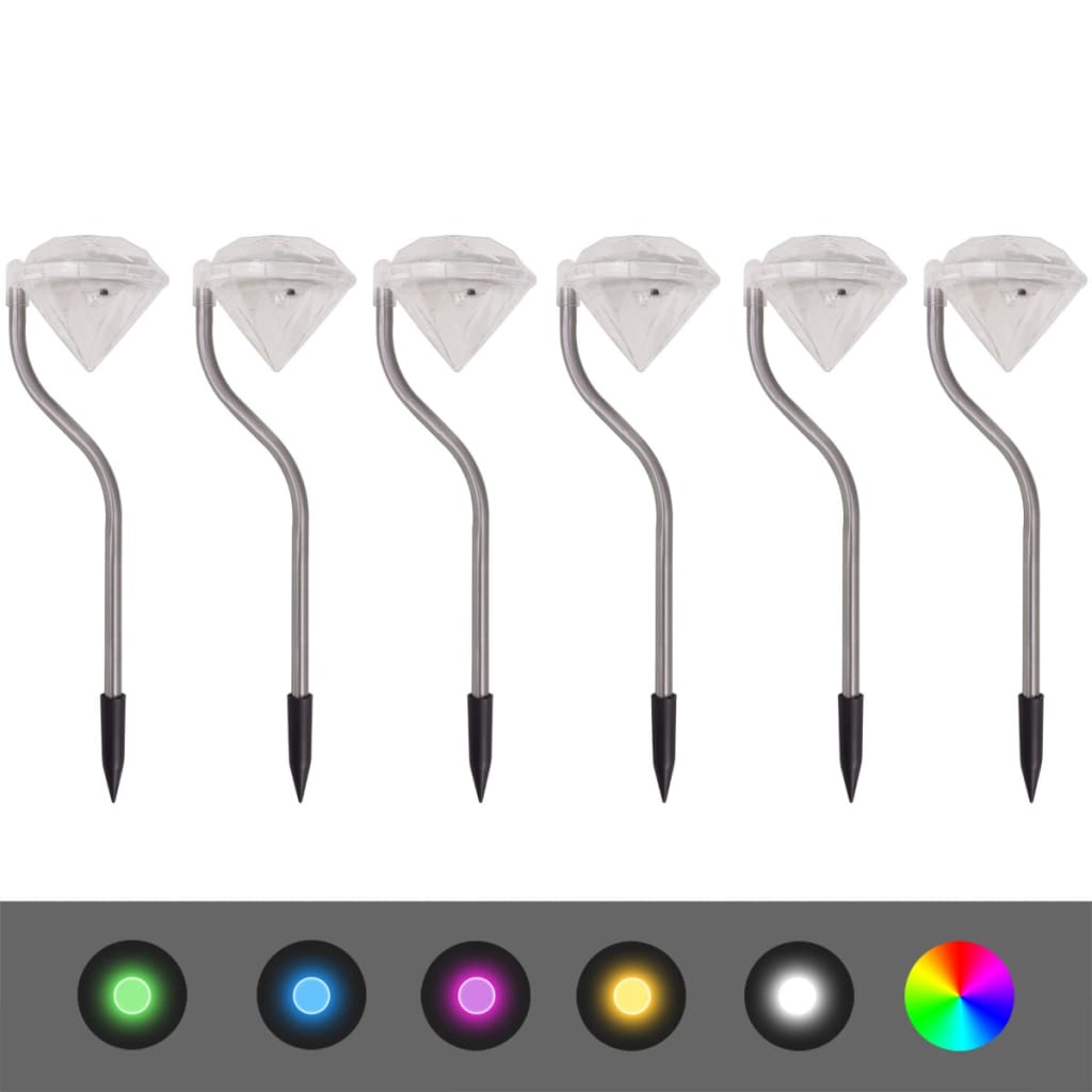Φωτιστικά Κήπου Ηλιακά LED 6 τεμ. 9 x 7,8 x 29,5 εκ. - Pakobazaar