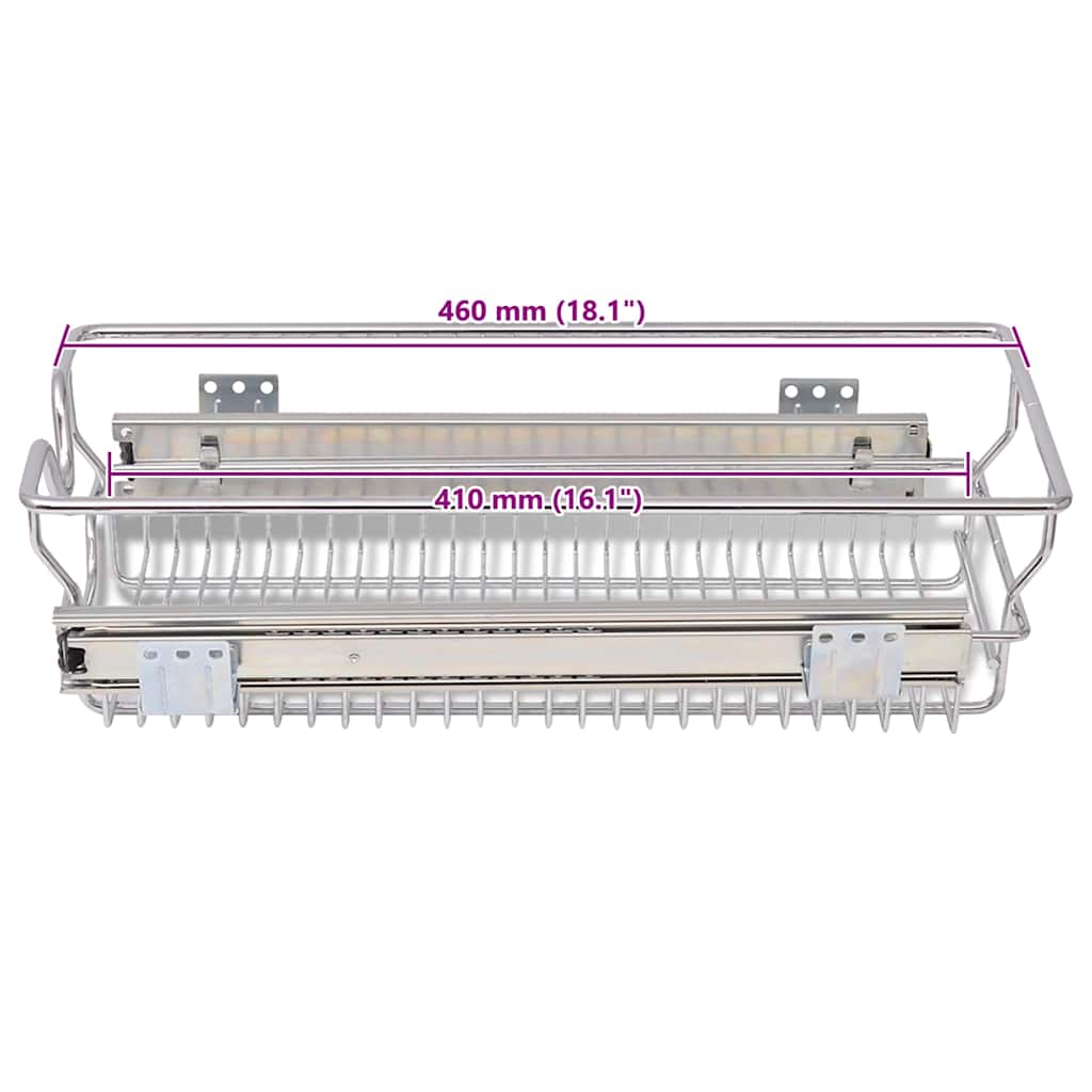 Συρτάρια - Καλάθια Συρμάτινα 2 τεμ. Aσημί 300 χιλ. - Pakobazaar