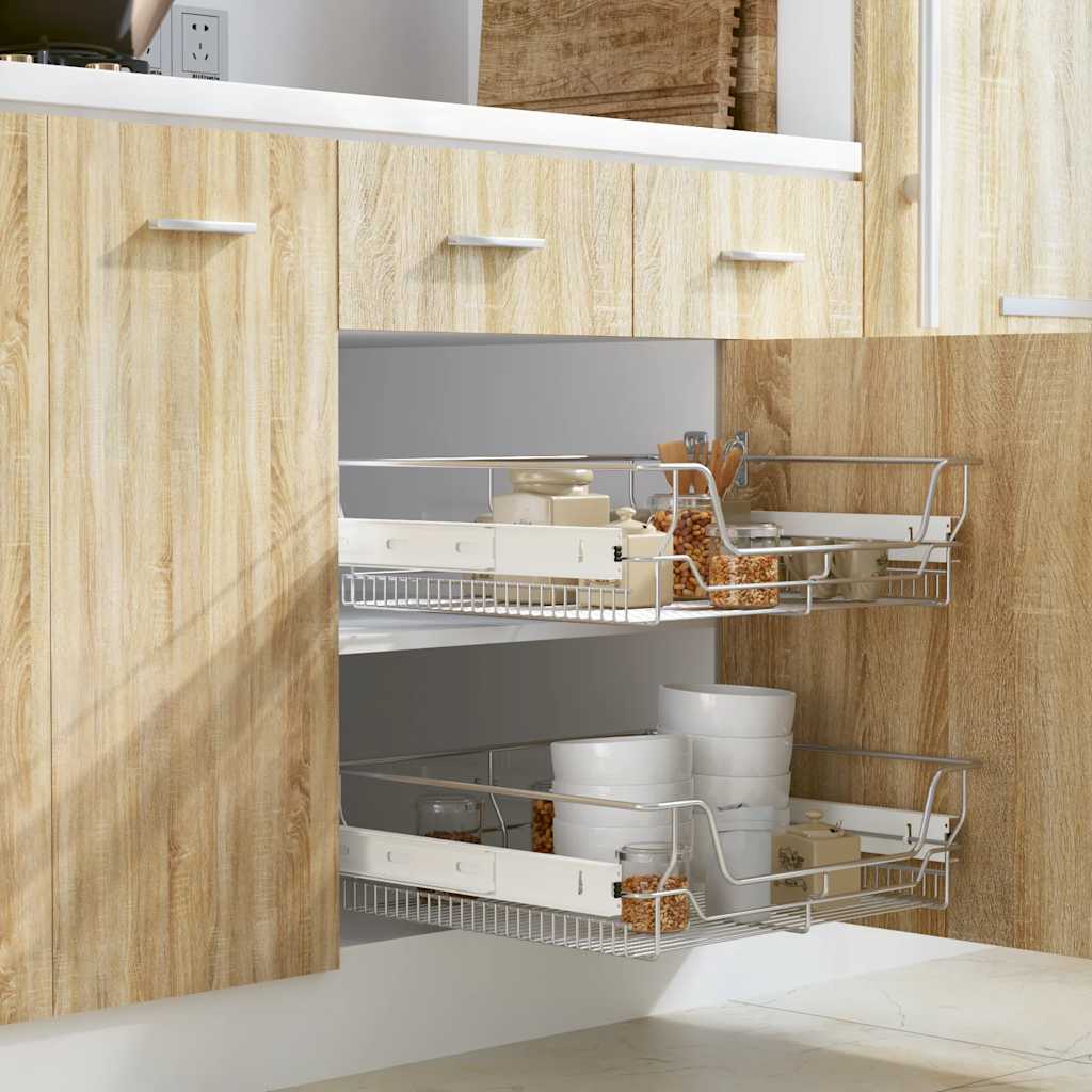 Συρτάρια - Καλάθια Συρμάτινα 2 τεμ. Aσημί 600 χιλ. - Pakobazaar