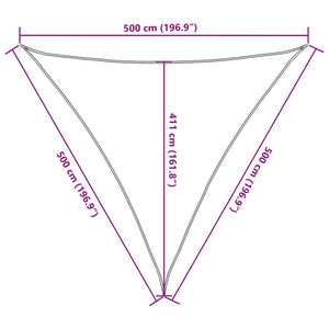 Πανί Σκίασης Τριγωνικό Ανθρακί 5 x 5 x 5 μ. από HDPE - Pakobazaar