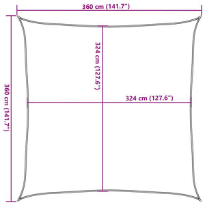 Πανί Σκίασης Τετράγωνο Κρεμ 3,6 x 3,6 μ. από HDPE - Pakobazaar