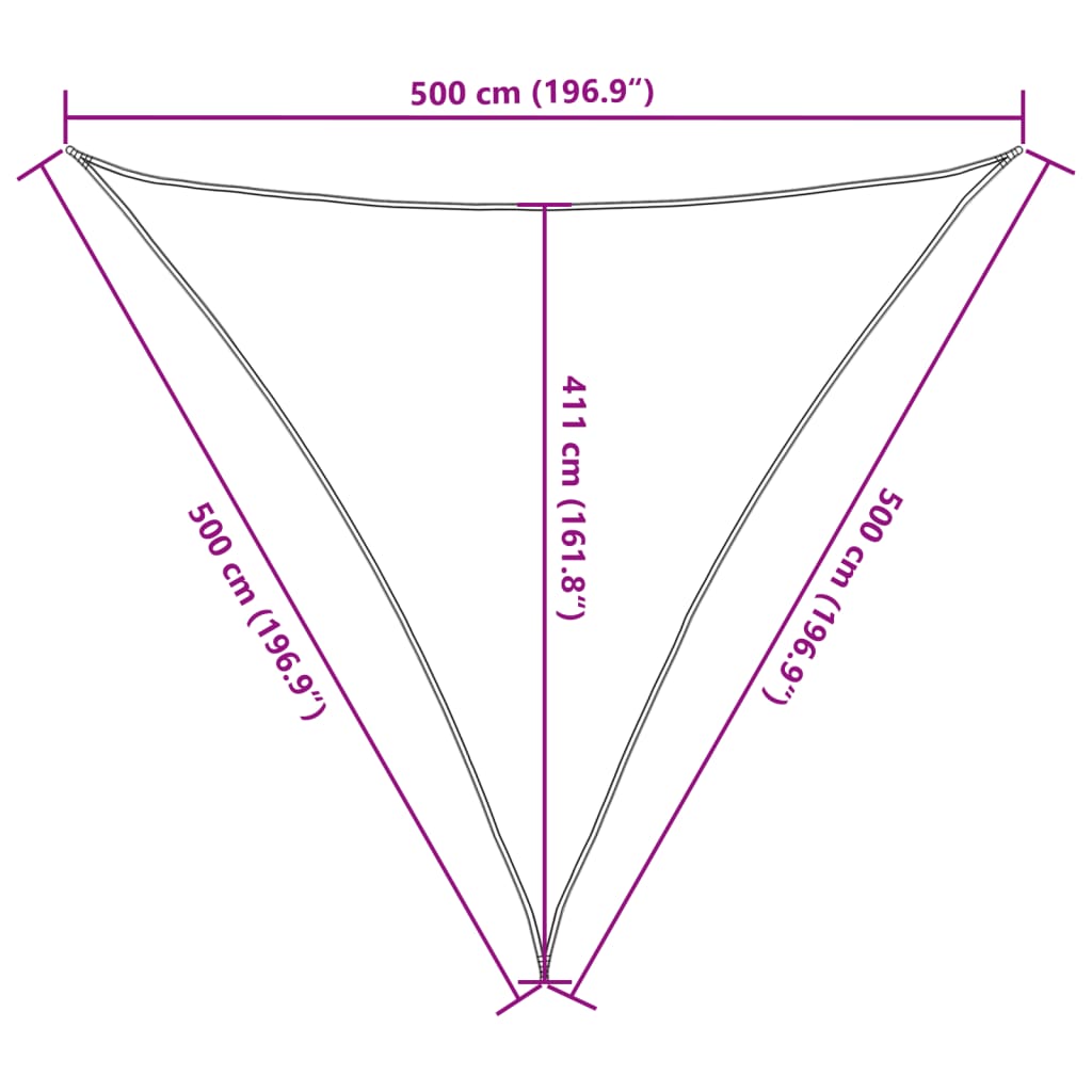 Πανί Σκίασης Τριγωνικό Κρεμ 5 x 5 x 5 μ. από HDPE