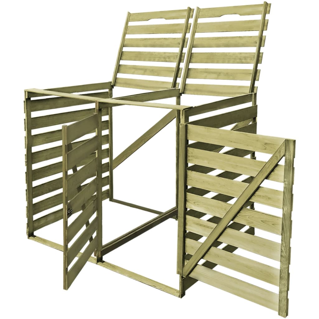 Πλαίσιο Διπλό για Κάδους Απορριμμάτων 240 L Εμποτισμένο Ξύλο