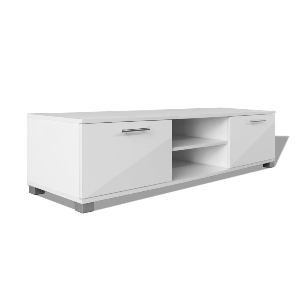 Έπιπλο Τηλεόρασης Γυαλιστερό Λευκό 120 x 40,5 x 35 εκ. - PAKOBAZAAR