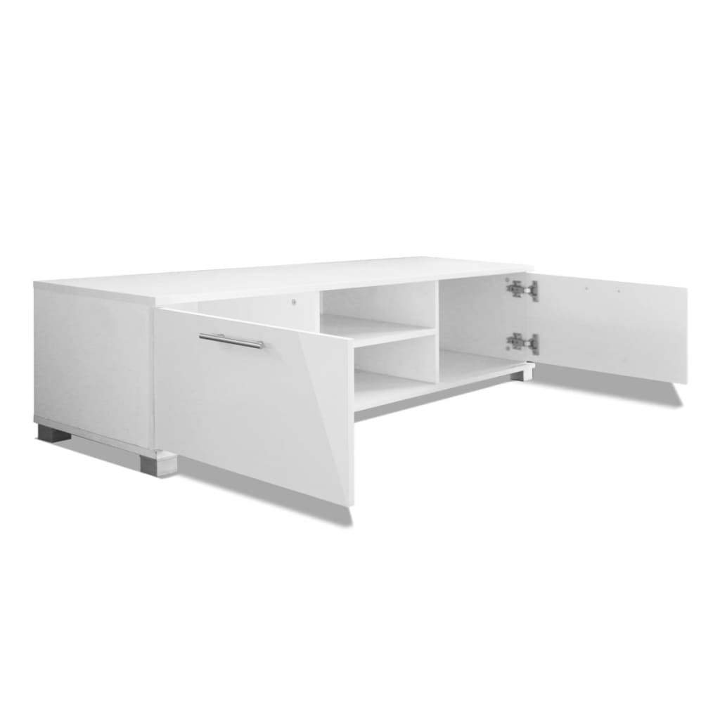 Έπιπλο Τηλεόρασης Γυαλιστερό Λευκό 120 x 40,5 x 35 εκ. - PAKOBAZAAR