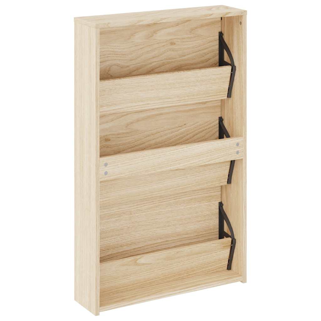 Παπουτσοθήκη Καθρέφτης 3 Επιπέδων Χρώμα Δρυς 63 x 17 x 102,5 εκ - Pakobazaar