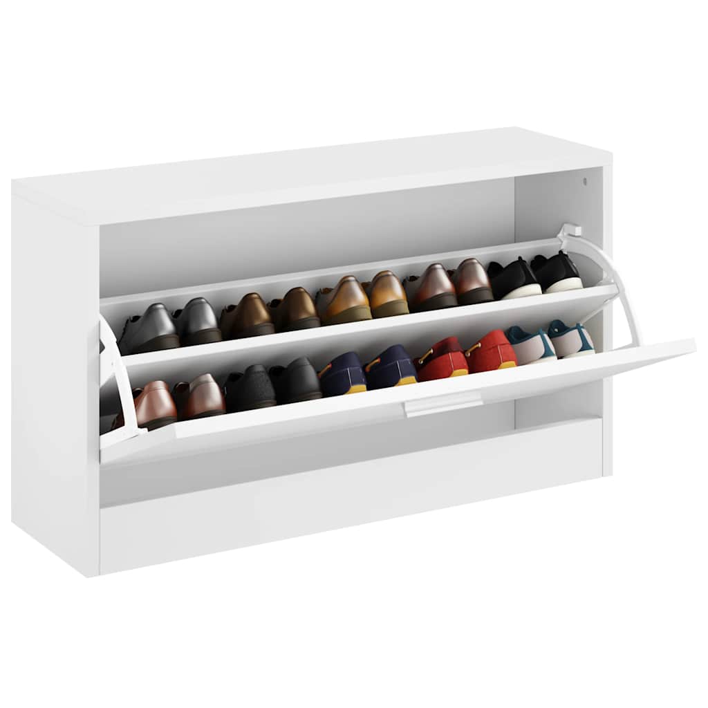 Πάγκος Αποθήκευσης Παπουτσιών Λευκός 80 x 24 x 45 εκ. - Pakobazaar