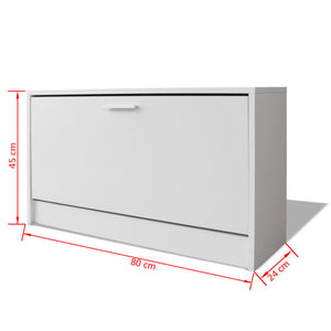 Πάγκος Αποθήκευσης Παπουτσιών Λευκός 80 x 24 x 45 εκ. - Pakobazaar