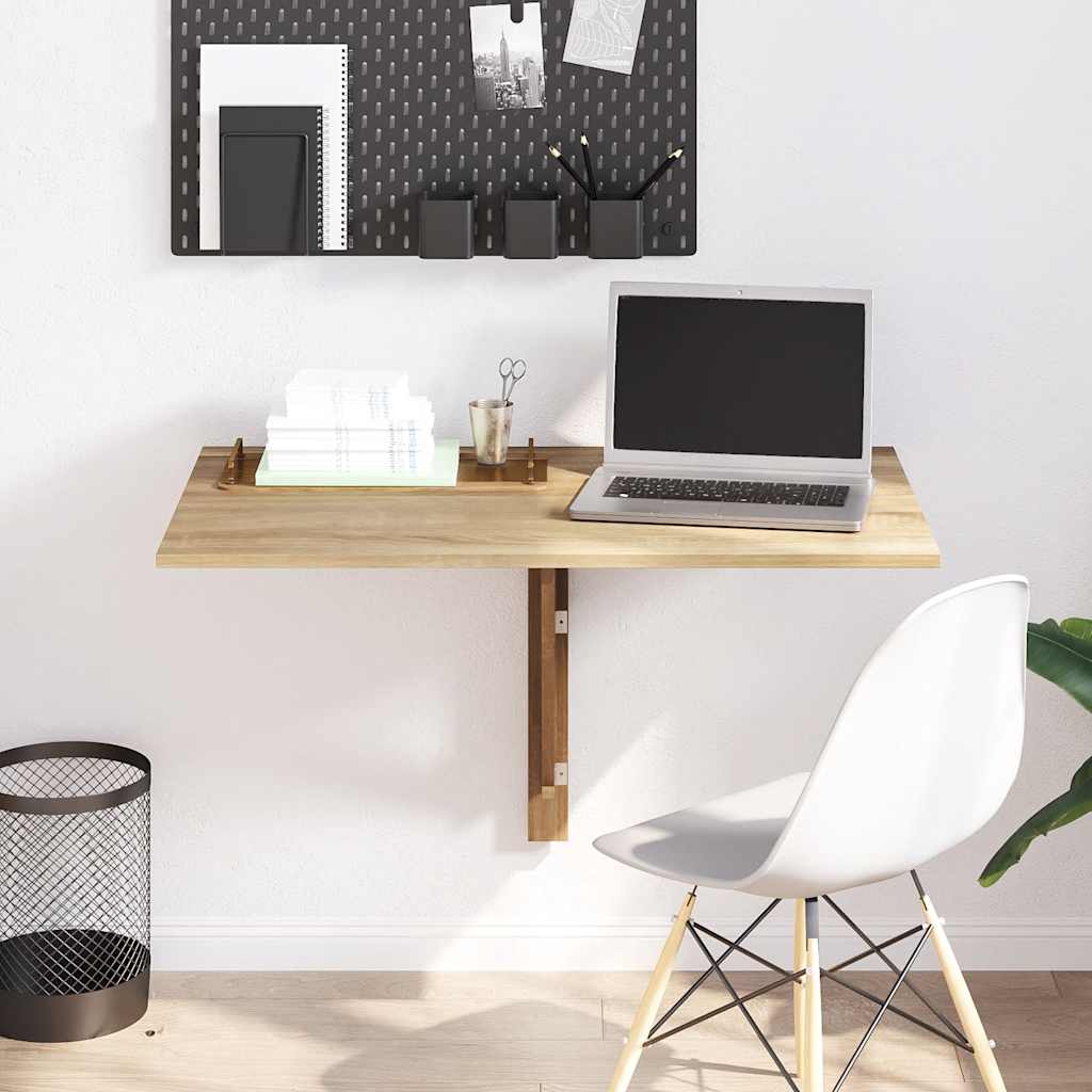 Τραπέζι Τοίχου Πτυσσόμενο Χρώμα Δρυός 100x 60 εκ. - Pakobazaar