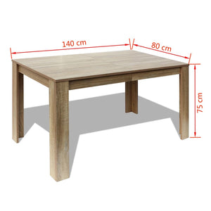 Τραπεζαρία Χρώμα Δρυς 140 x 80 x 75 εκ. - PAKOBAZAAR