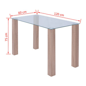 Τραπεζαρία 120 x 60 x 75 εκ. από Γυαλί