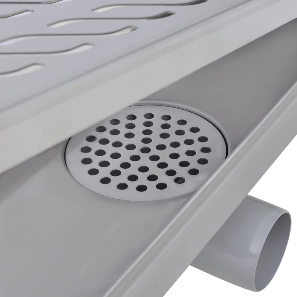 Σιφόνι Ντουζιέρας Γραμμικό με Κύματα 530x140 χιλ. Ανοξ. Ατσάλι