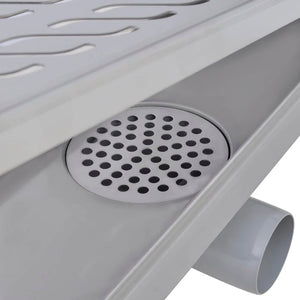 Σιφόνι Ντουζιέρας Γραμμικό με Κύματα 730x140 χιλ. Ανοξ. Ατσάλι - Pakobazaar