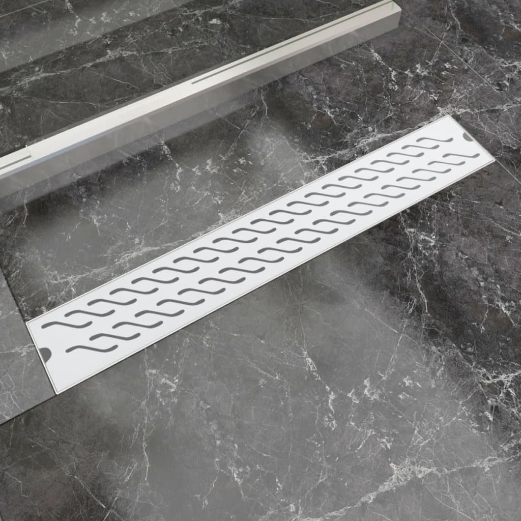 Σιφόνι Ντουζιέρας Γραμμικό με Κύματα 730x140 χιλ. Ανοξ. Ατσάλι - Pakobazaar