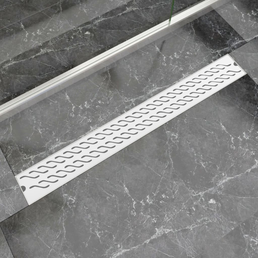 Σιφόνι Ντουζιέρας Γραμμικό με Κύματα 930x140 χιλ. Ανοξ. Ατσάλι