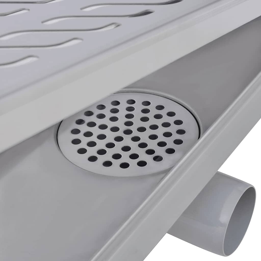 Σιφόνι Ντουζιέρας Γραμμικό με Κύματα 1030x140 χιλ. Ανοξ. Ατσάλι