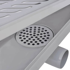 Σιφόνι Ντουζιέρας Γραμμικό με Κύματα 1030x140 χιλ. Ανοξ. Ατσάλι