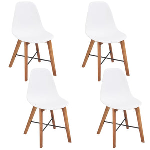 Καθίσματα Καρέκλας 4 pcs Λευκό 39 x 39 x 46.5 εκ. Πλαστικό - Pakobazaar
