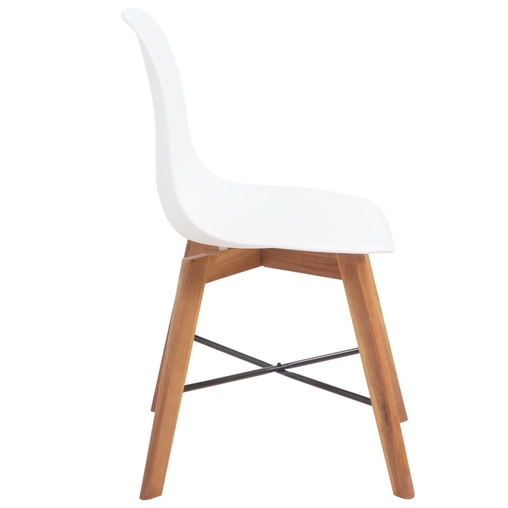 Καθίσματα Καρέκλας 4 pcs Λευκό 39 x 39 x 46.5 εκ. Πλαστικό - Pakobazaar