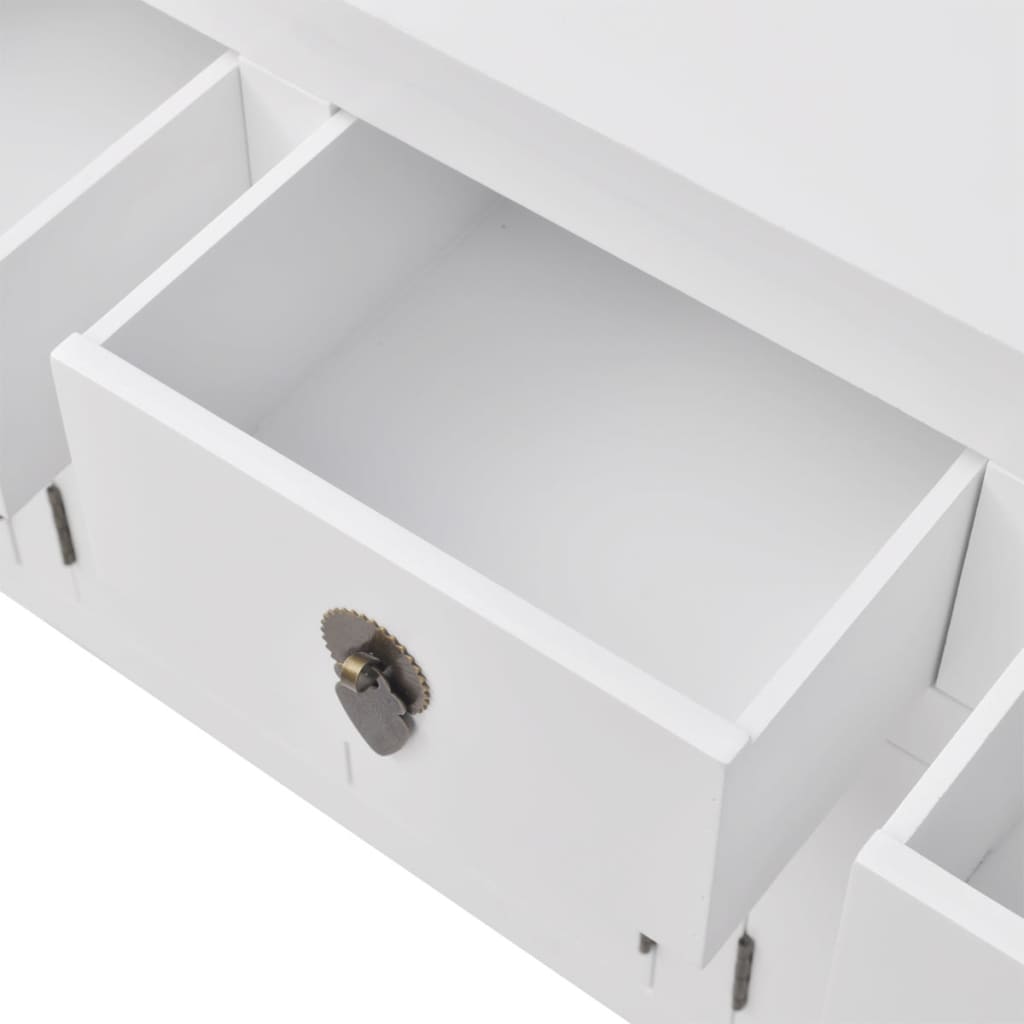 Μπουφές Κινέζικου Στιλ Λευκός Μασίφ Ξύλινος - PAKOBAZAAR