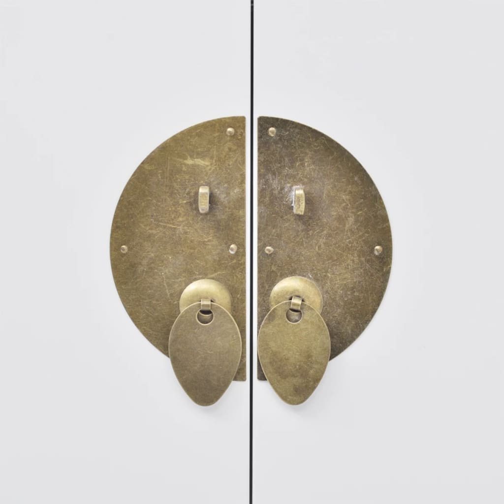 Μπουφές Κινέζικου Στιλ Λευκός Μασίφ Ξύλινος - PAKOBAZAAR