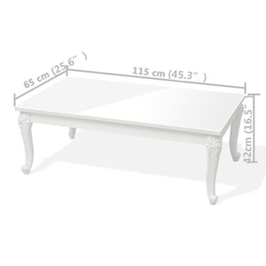 Τραπεζάκι Σαλονιού Γυαλιστερό Λευκό 115 x 65 x 42 εκ. - PAKOBAZAAR