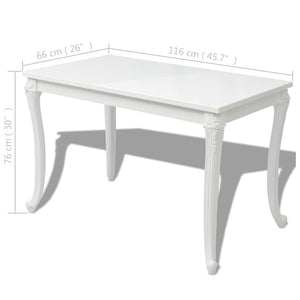 Τραπεζαρία Γυαλιστερή Λευκή 116 x 66 x 76 εκ. - Pakobazaar