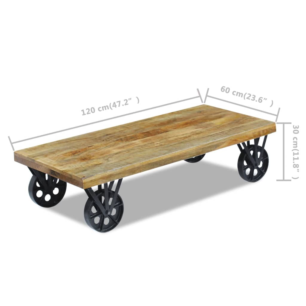 Τραπεζάκι Σαλονιού 120 x 60 x 30 εκ. από Μασίφ Ξύλο Μάνγκο