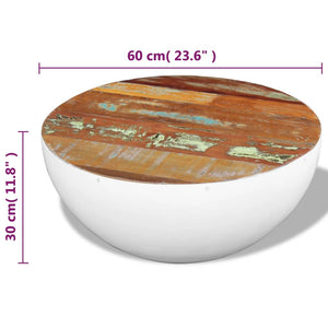 Τραπεζάκι Σαλονιού Ημισφαιρικό 60x60x30 εκ. Ανακυκλωμένο Ξύλο - Pakobazaar