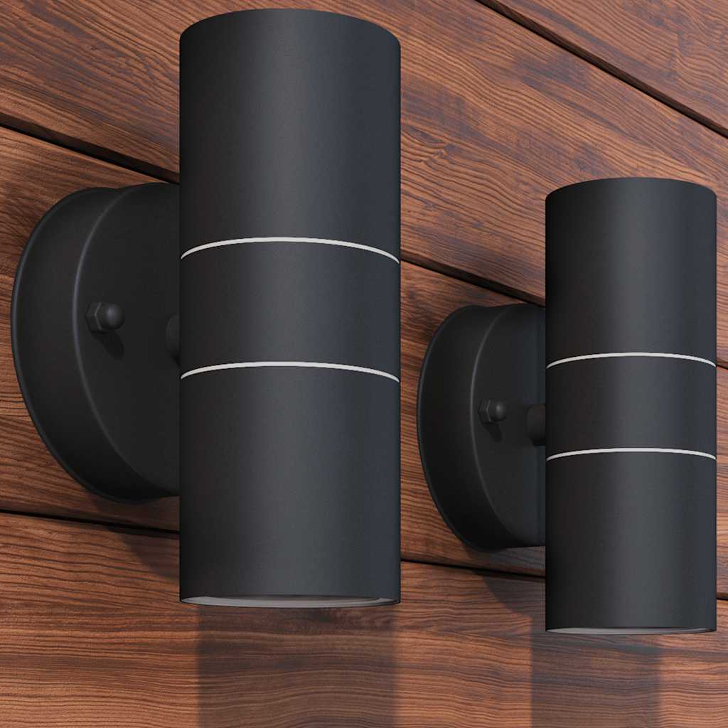 Φωτιστικά Τοίχου LED Εξωτερικού Χώρου 2 τεμ. Ανοξείδωτο Ατσάλι - Pakobazaar