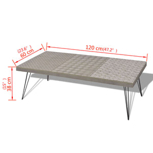 Τραπεζάκι Σαλονιού Γκρι 120 x 60 x 38 εκ.