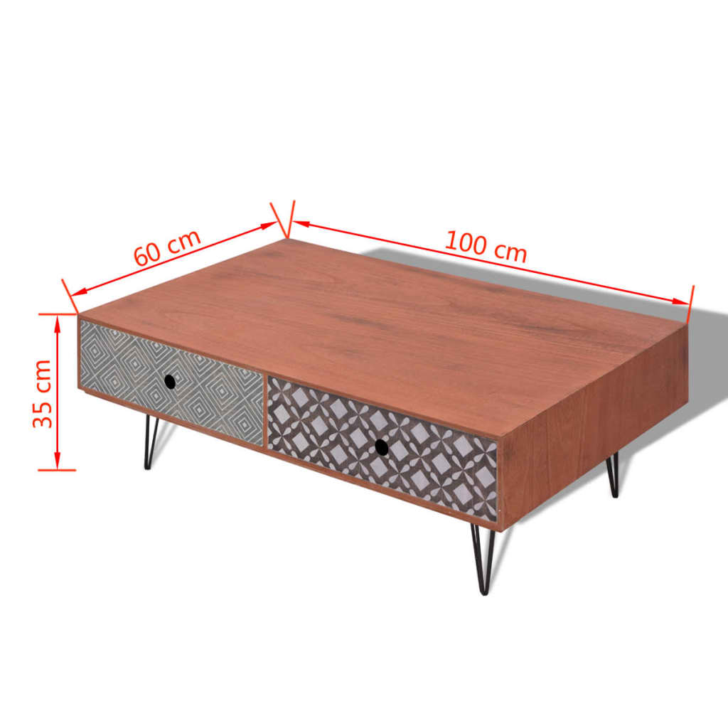Τραπεζάκι Σαλονιού Καφέ 100 x 60 x 35 εκ. - Pakobazaar