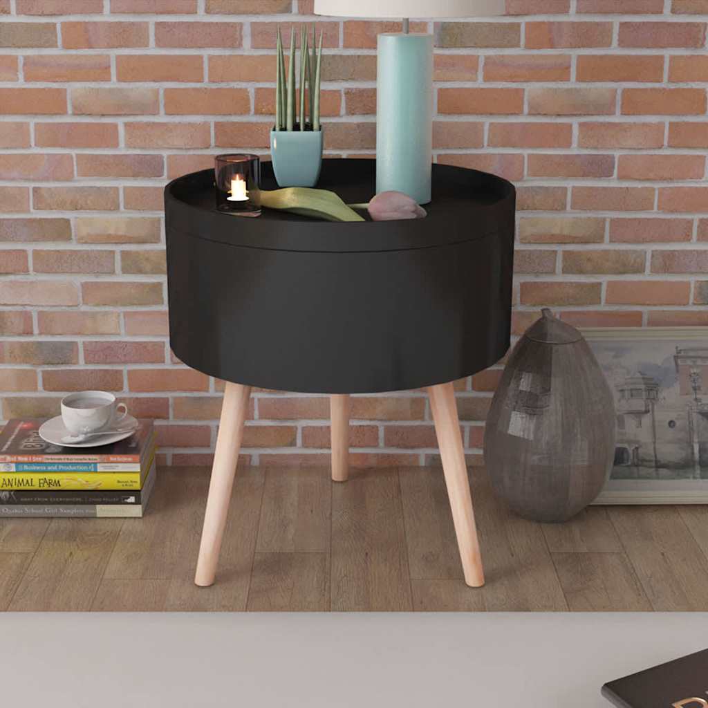 Τραπέζι - Δίσκος Στρογγυλό Μαύρο 39,5 x 44,5 εκ. - Pakobazaar
