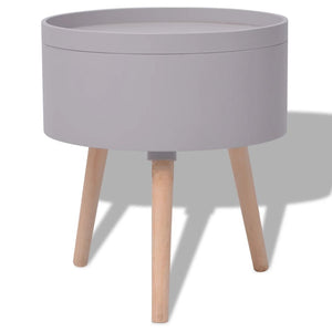Τραπέζι - Δίσκος Στρογγυλό Γκρι 39,5 x 44,5 εκ. - PAKOBAZAAR