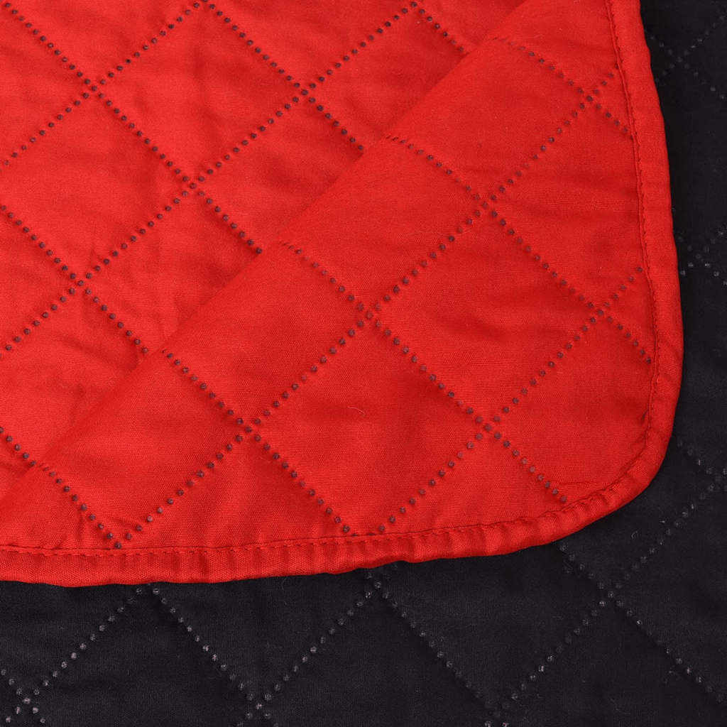 131552  Double-sided Quilted Bedspread Red and Black 170x210 cm - PAKOBAZAAR