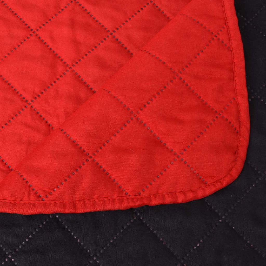 131554  Double-sided Quilted Bedspread Red and Black 230x260 cm - PAKOBAZAAR