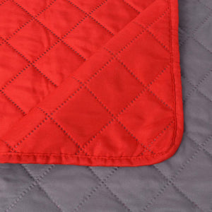 131557  Double-sided Quilted Bedspread Red and Grey 230x260 cm - PAKOBAZAAR
