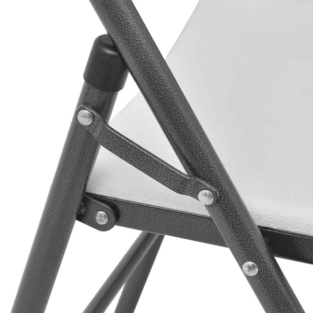 Πτυσσόμενες καρέκλες 4 τεμ. από ατσάλι και HDPE λευκό
