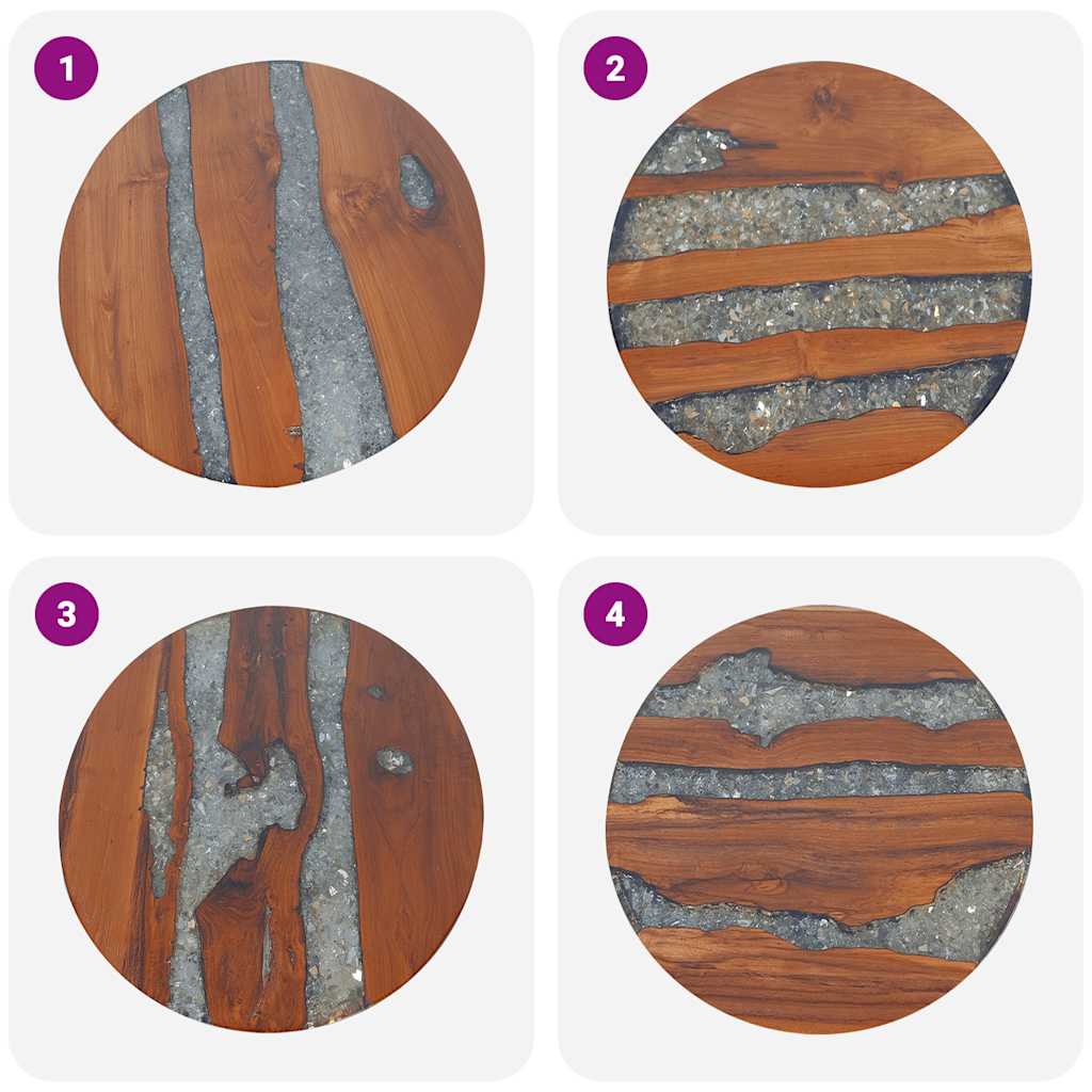 Τραπεζάκι Σαλονιού 60 εκ. από Ξύλο Teak και Ρητίνη - PAKOBAZAAR